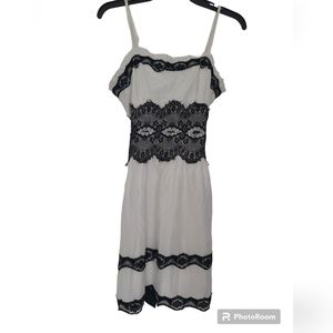 Grass Collections Juniors Dress White Black Lace Size Large